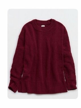 aerie Like Candy deep cherry crewneck NWT